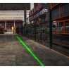 Floor-mounted green light line for industrial and logistics warehouses