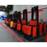 Red light line on the floor, forklift storage