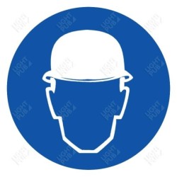 Gobo for light panel projection Safety helmet mandatory
